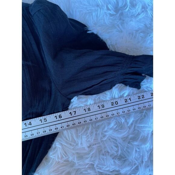 ME+EM CHEESECLOTH cut out belt  DETAIL MAXI DRESS size 2 black NWT - Picture 7 of 9